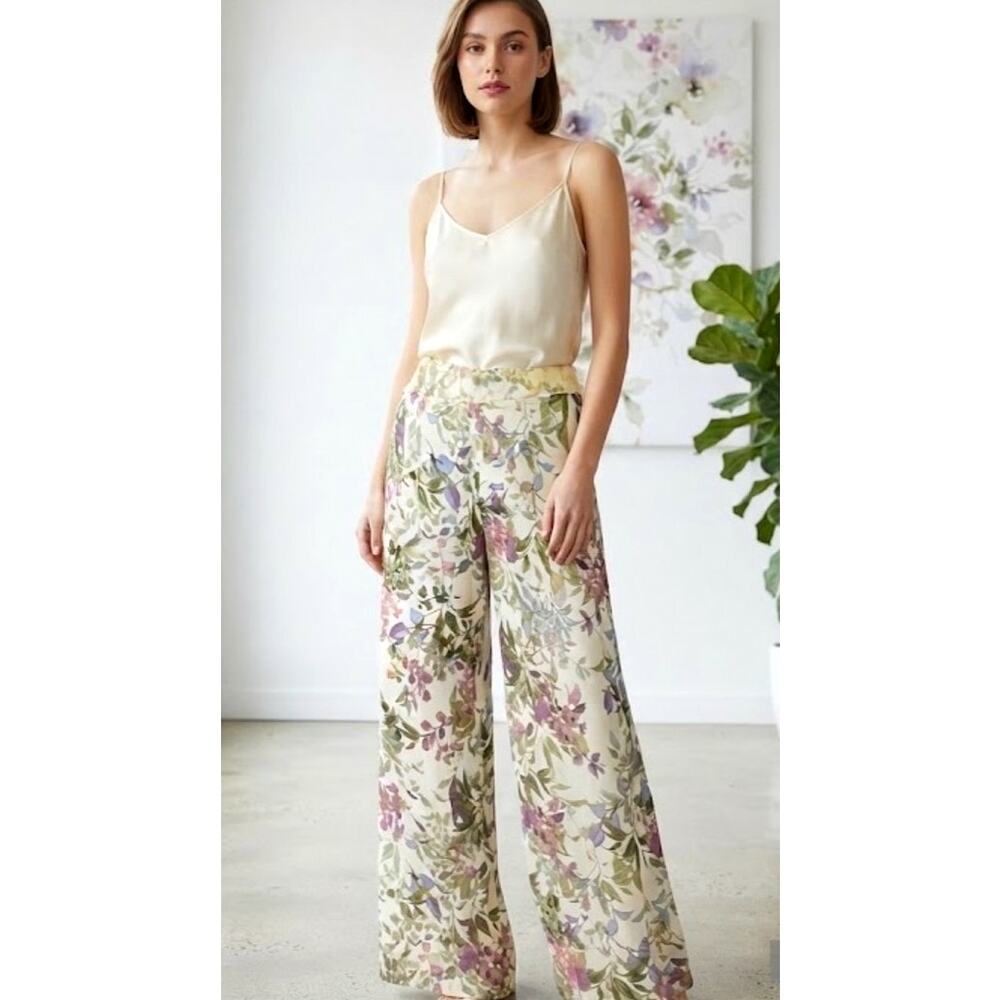 Antthony Original Floral Wide-Leg Mesh Pants